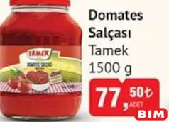 TAMEK DOMATES SALÇASI 1500 G